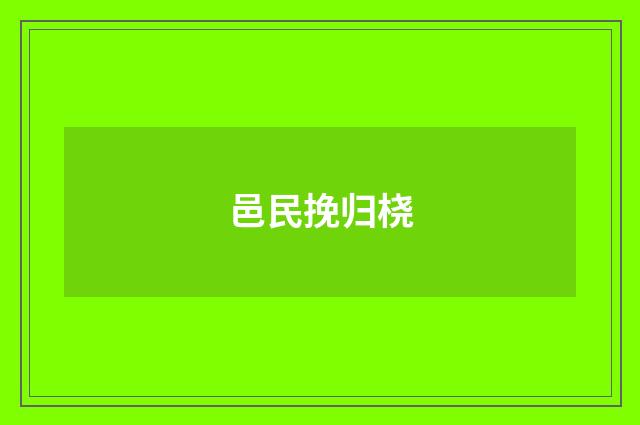 邑民挽归桡