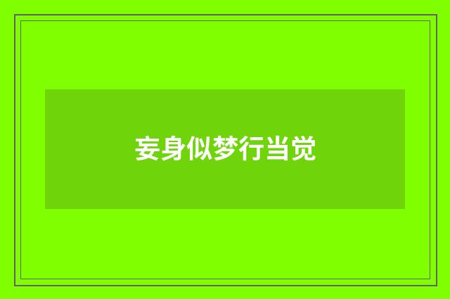 妄身似梦行当觉