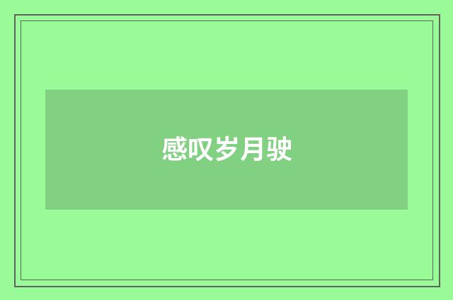感叹岁月驶