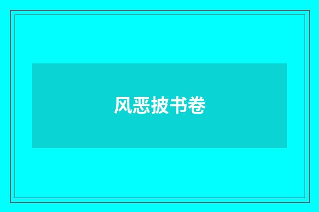 风恶披书卷