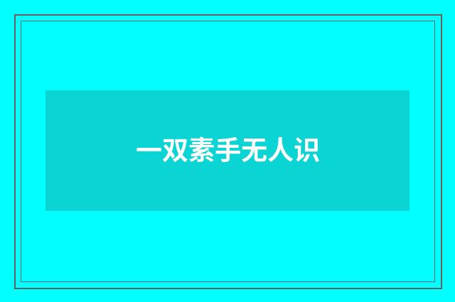 一双素手无人识