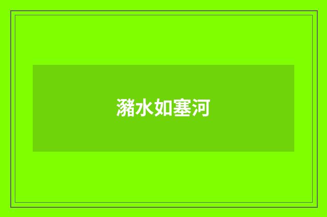 瀦水如塞河