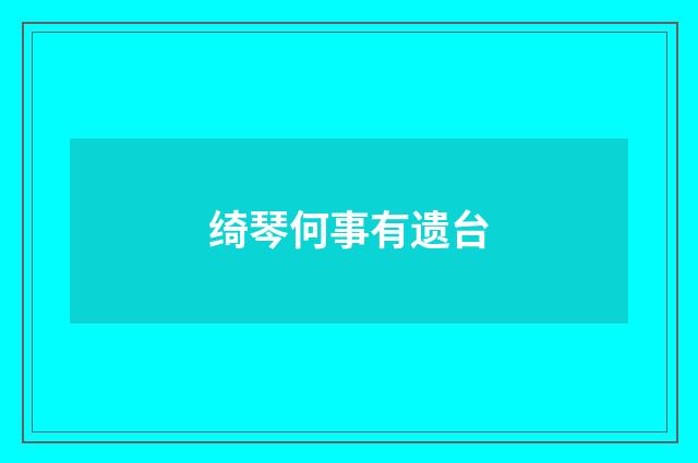绮琴何事有遗台