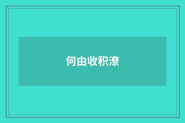 何由收积潦