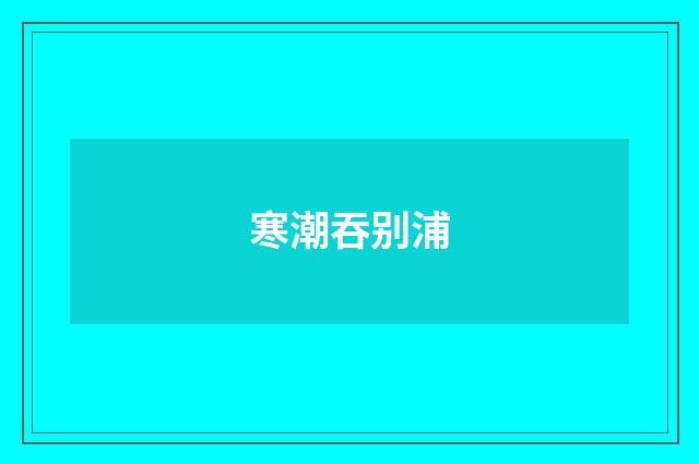 寒潮吞别浦
