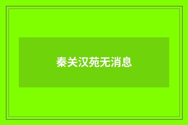 秦关汉苑无消息
