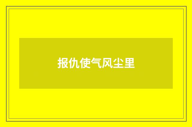 报仇使气风尘里