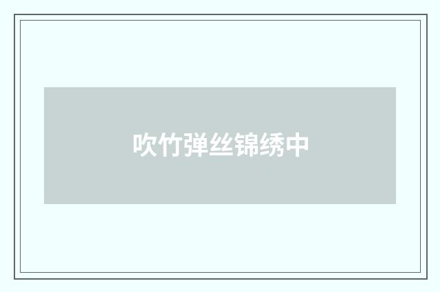 吹竹弹丝锦绣中
