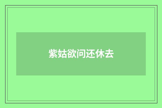 紫姑欲问还休去
