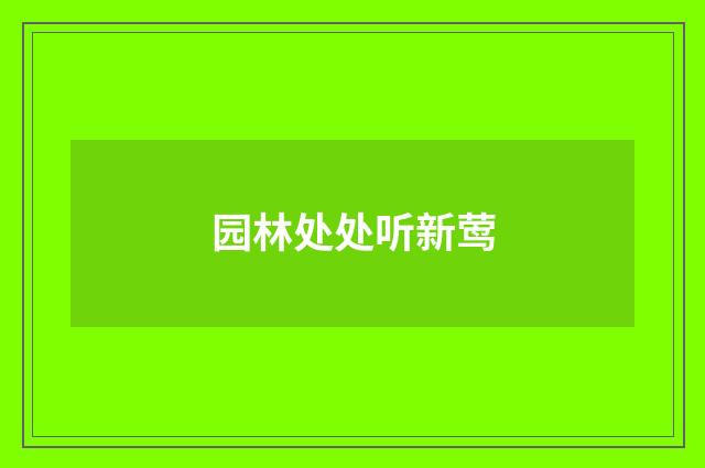 园林处处听新莺