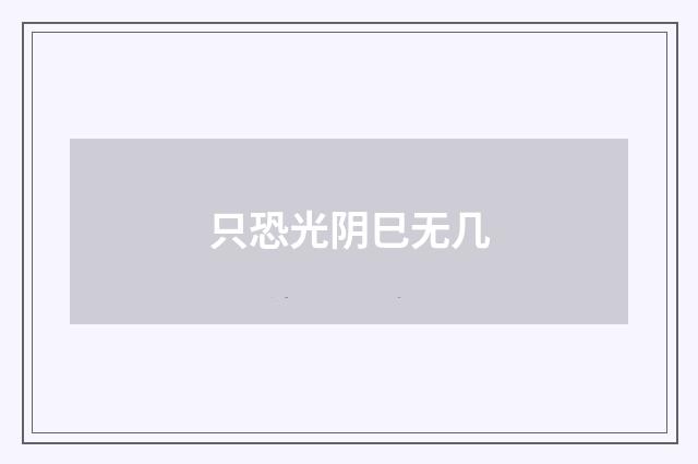 只恐光阴巳无几