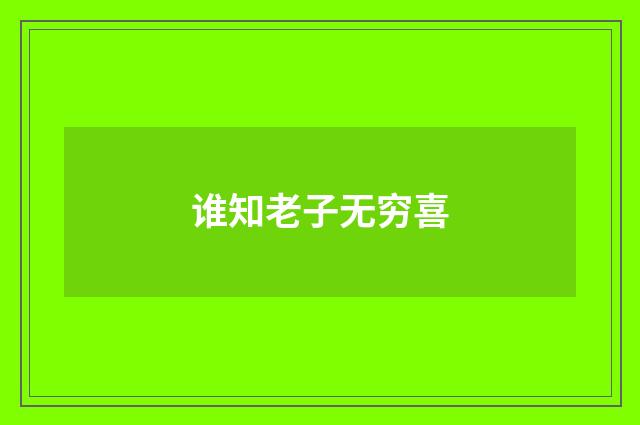 谁知老子无穷喜