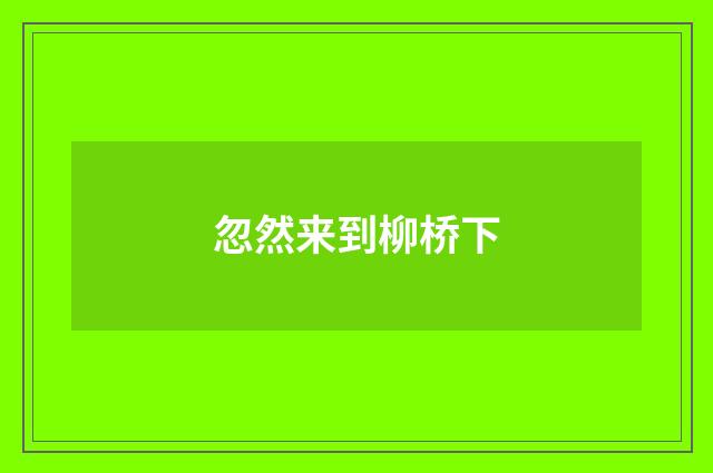 忽然来到柳桥下