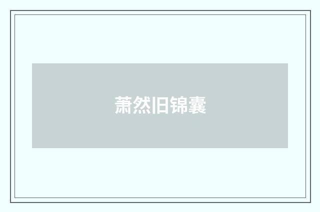 萧然旧锦囊
