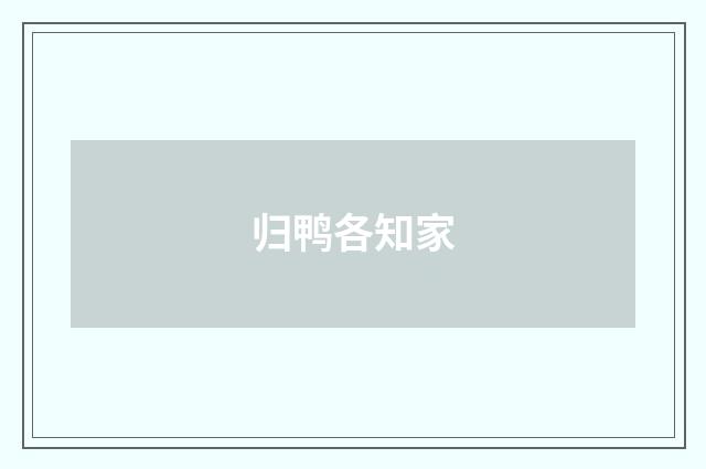 归鸭各知家