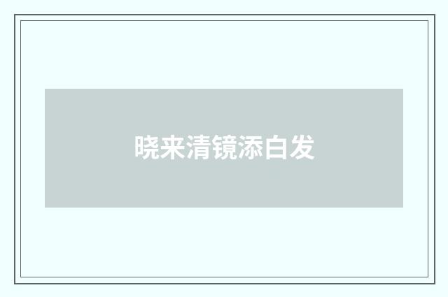 晓来清镜添白发