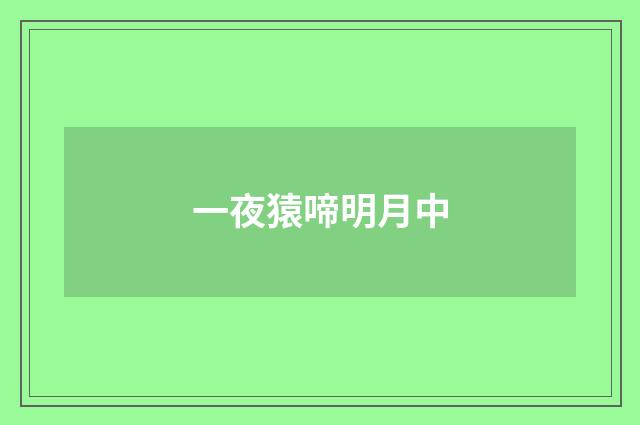 一夜猿啼明月中