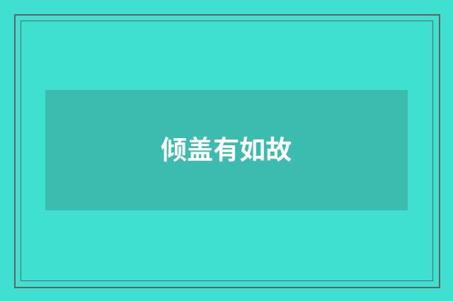倾盖有如故