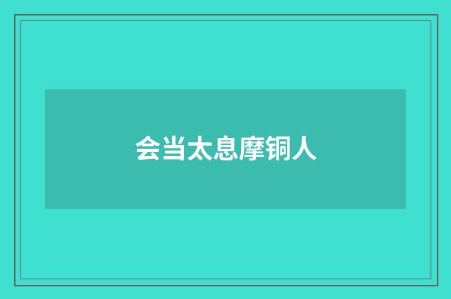 会当太息摩铜人