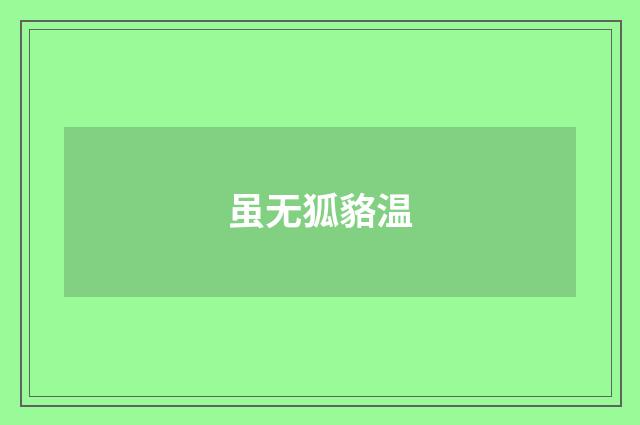 虽无狐貉温