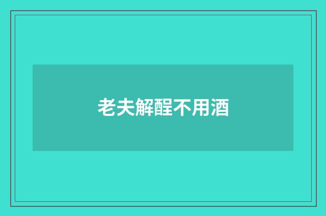 老夫解酲不用酒