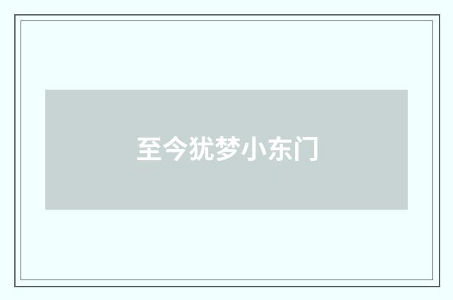至今犹梦小东门