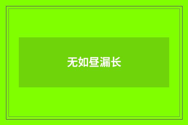无如昼漏长