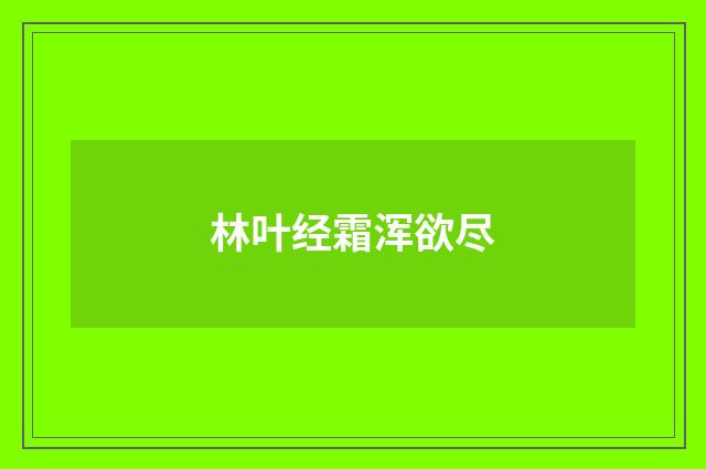 林叶经霜浑欲尽