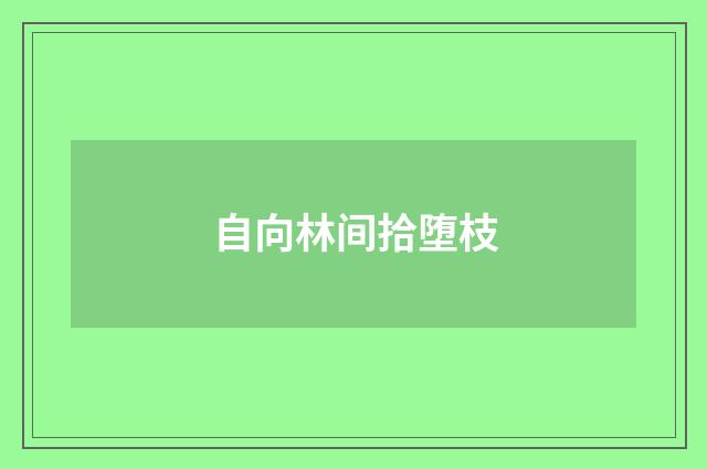 自向林间拾堕枝
