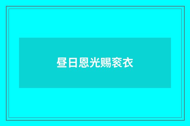 昼日恩光赐衮衣