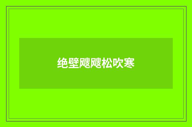 绝壁飕飕松吹寒
