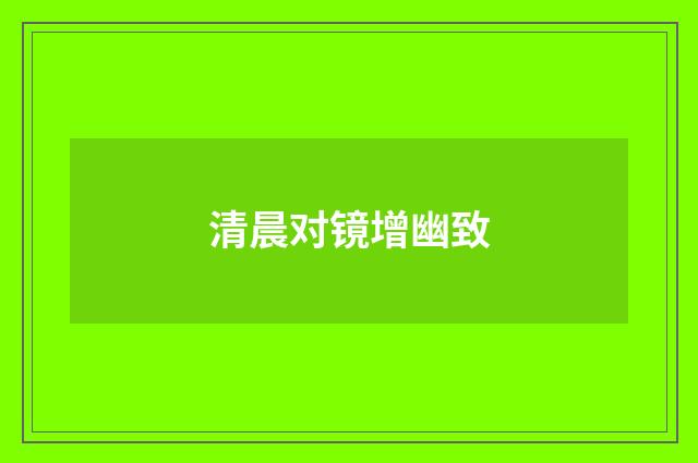 清晨对镜增幽致