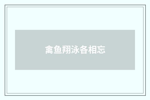 禽鱼翔泳各相忘