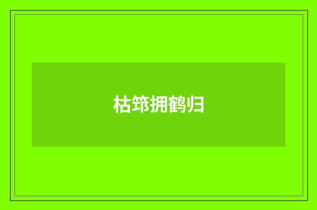 枯筇拥鹤归
