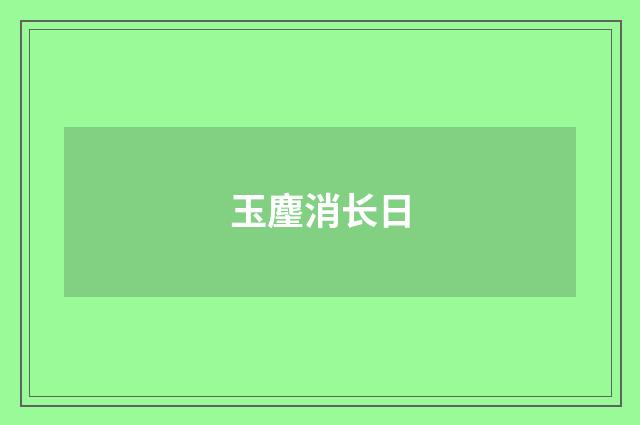 玉麈消长日