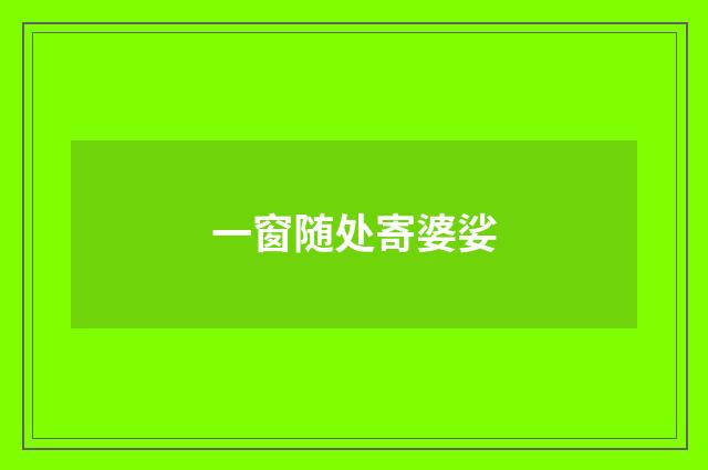 一窗随处寄婆娑