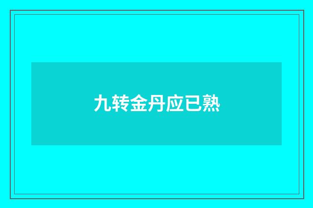 九转金丹应已熟