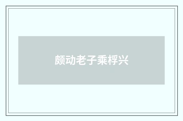 颇动老子乘桴兴