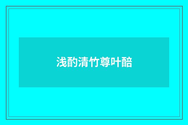 浅酌清竹尊叶醅