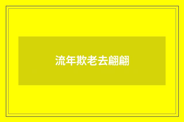 流年欺老去翩翩