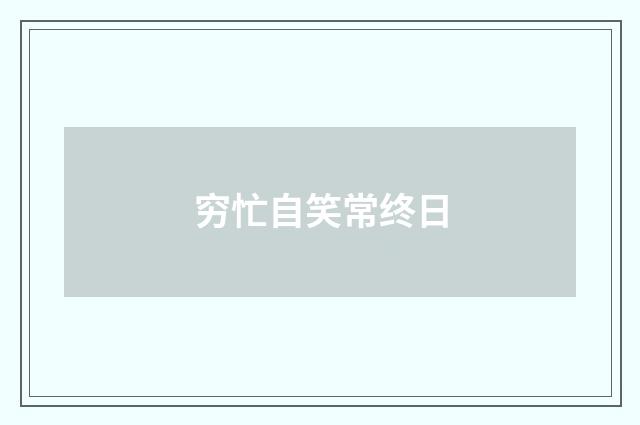 穷忙自笑常终日