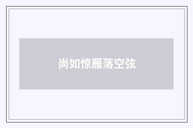 尚如惊雁落空弦