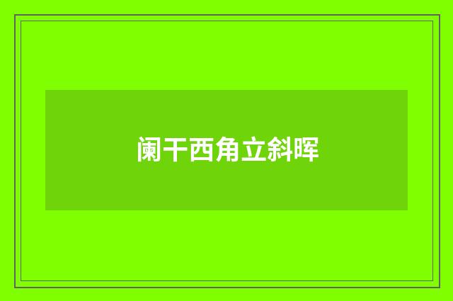 阑干西角立斜晖