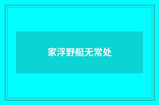 家浮野艇无常处