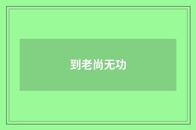到老尚无功