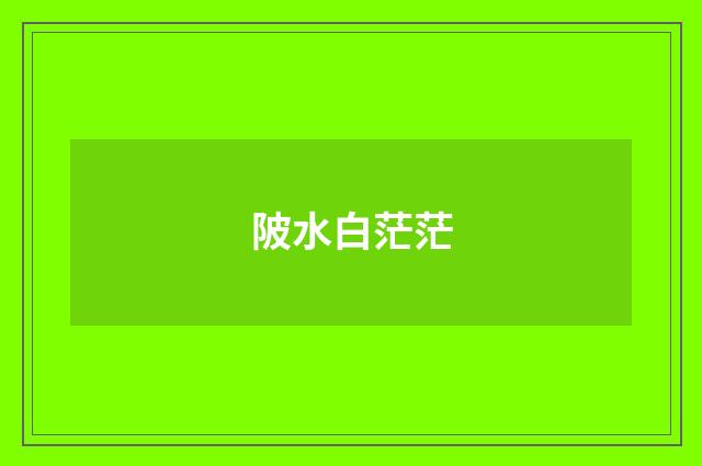 陂水白茫茫