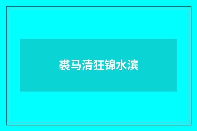 裘马清狂锦水滨