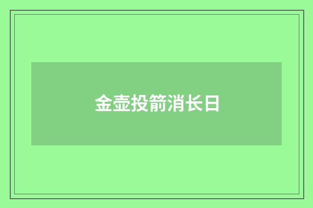 金壶投箭消长日