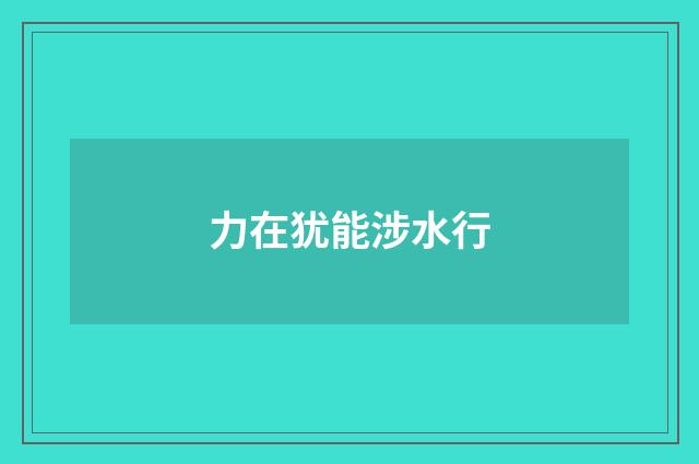 力在犹能涉水行