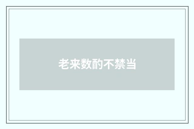 老来数酌不禁当